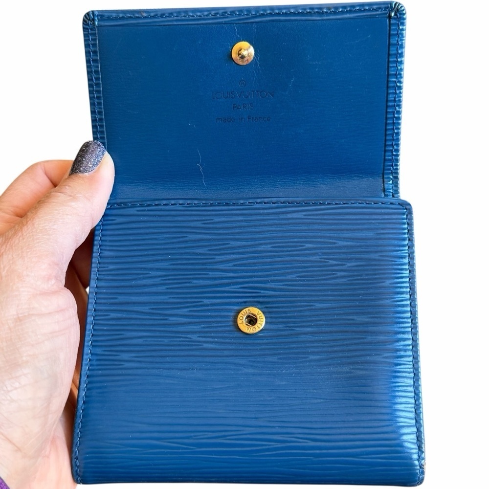 Louis Vuitton Blue Epi Elise Wallet 2007 VGUC - Picture 9 of 13